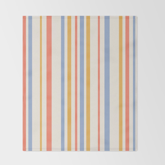 Classic Stripes XXIII - Retro Summer Throw Blanket Gallery Image 2