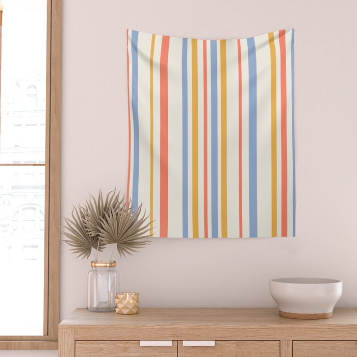 Classic Stripes XXIII - Retro Summer Wall Tapestry Gallery Image 2