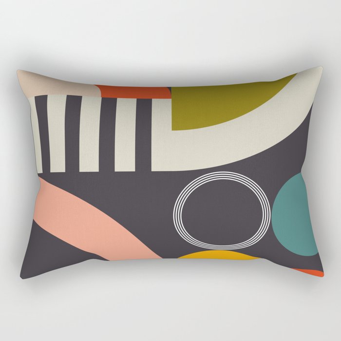 mid century bauhaus geometry abstract 2020 3 Rectangular Pillow Gallery Image 1
