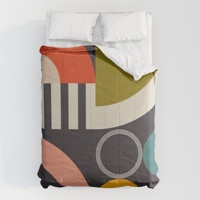 mid century bauhaus geometry abstract 2020 3 Comforter Gallery Image 1