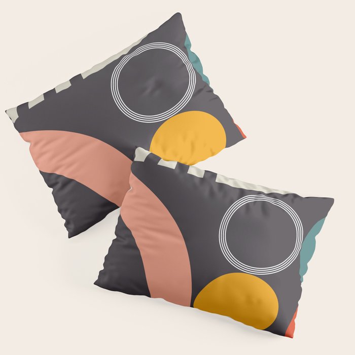 mid century bauhaus geometry abstract 2020 3 Pillow Sham Gallery Image 1