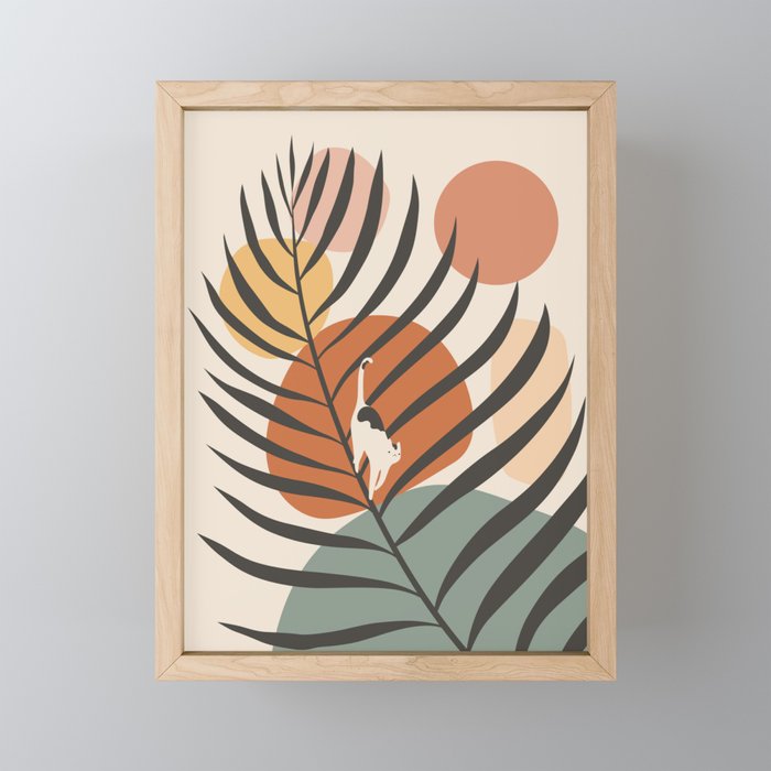 Cat and Plant 32 Mini Art Print Gallery Image 1