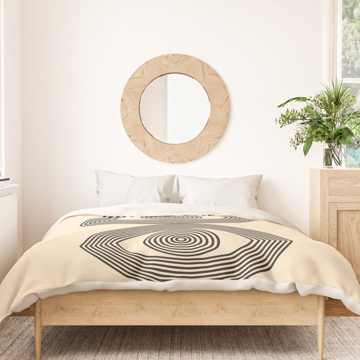 Abstraction_EYE_LINE_POP_ART_Minimalism_001X Duvet Cover Gallery Image 3