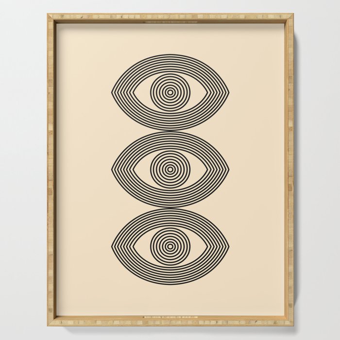 Abstraction_EYE_LINE_POP_ART_Minimalism_001X Serving Tray Gallery Image 1