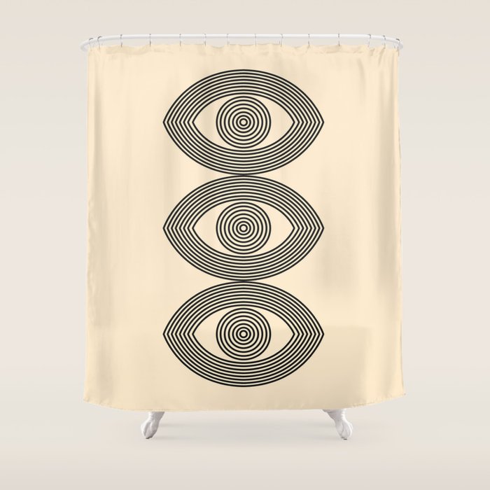 Abstraction_EYE_LINE_POP_ART_Minimalism_001X Shower Curtain Gallery Image 1