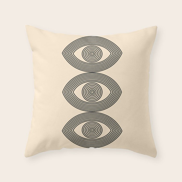 Abstraction_EYE_LINE_POP_ART_Minimalism_001X Throw Pillow Gallery Image 1