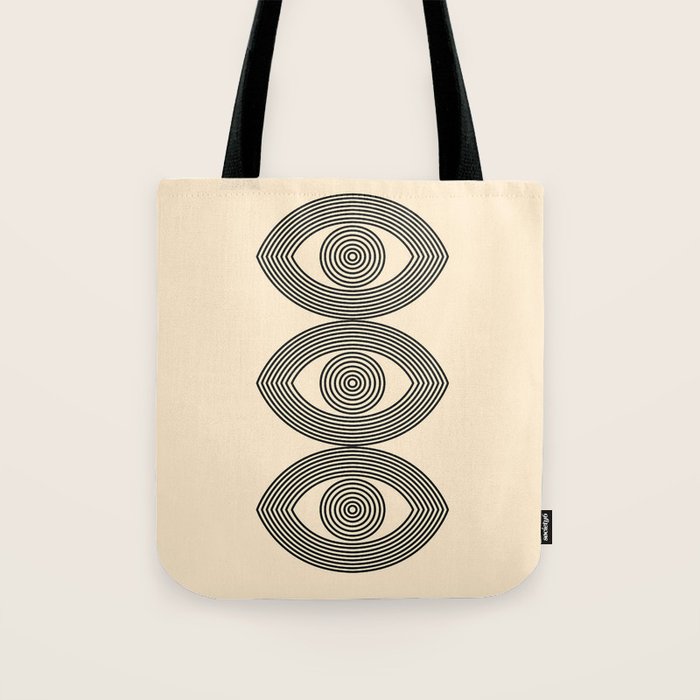 Abstraction_EYE_LINE_POP_ART_Minimalism_001X Tote Bag Gallery Image 1