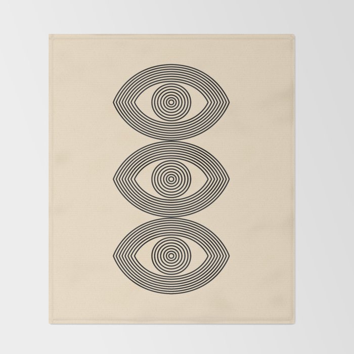 Abstraction_EYE_LINE_POP_ART_Minimalism_001X Throw Blanket Gallery Image 2