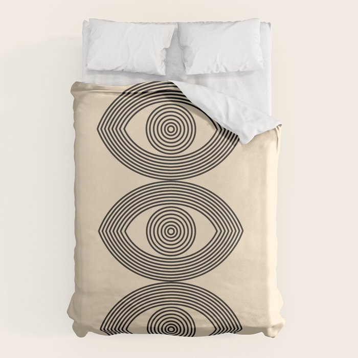 Abstraction_EYE_LINE_POP_ART_Minimalism_001X Duvet Cover Gallery Image 1