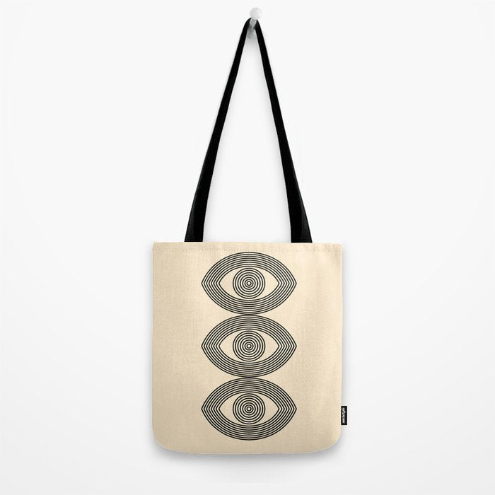 Abstraction_EYE_LINE_POP_ART_Minimalism_001X Tote Bag Gallery Image 2