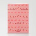Abstract Cookie Pattern Doodle in Red & Peach Pink Stationery Card Gallery Image 2