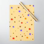 Celestial Star Twinkle in Golden Amber Watercolor Wrapping Paper Gallery Image 1
