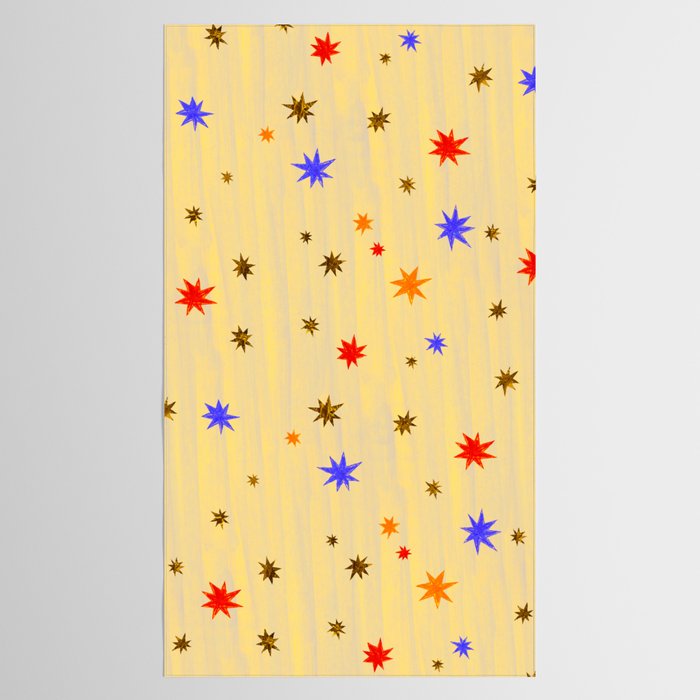 Celestial Star Twinkle in Golden Amber Watercolor Tablecloth Gallery Image 2