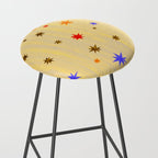 Celestial Star Twinkle in Golden Amber Watercolor Stool Gallery Image 2
