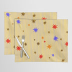 Celestial Star Twinkle in Golden Amber Watercolor Placemat Gallery Image 1