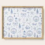 Christmas Toile // Blue & White Serving Tray Gallery Image 1