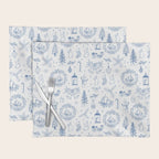 Christmas Toile // Blue & White Placemat Gallery Image 1