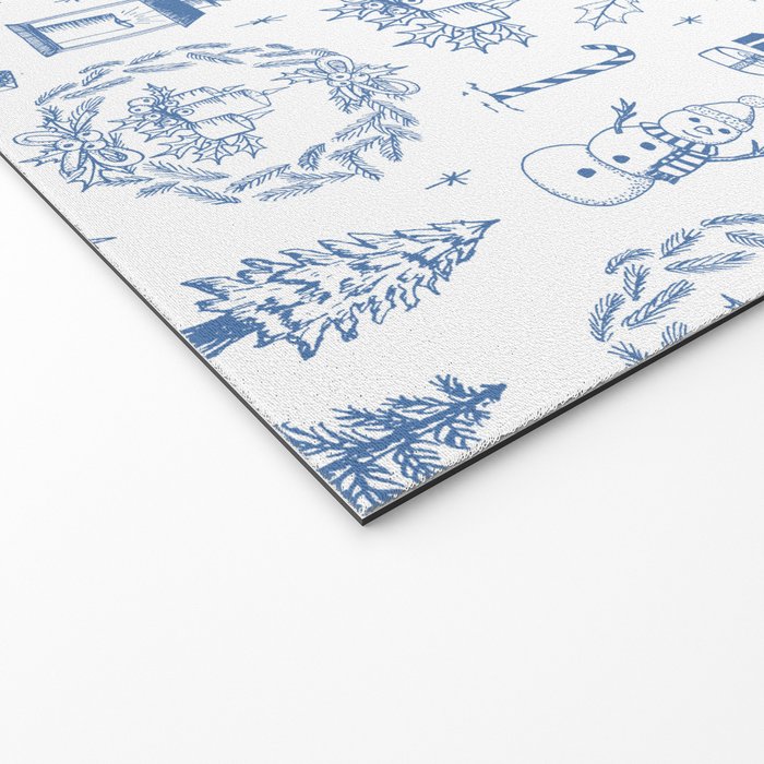 Christmas Toile // Blue & White Welcome Mat Gallery Image 2