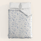 Christmas Toile // Blue & White Duvet Cover Gallery Image 6