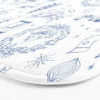Christmas Toile // Blue & White Bath Mat Gallery Image 3