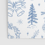 Christmas Toile // Blue & White Poster Gallery Image 3