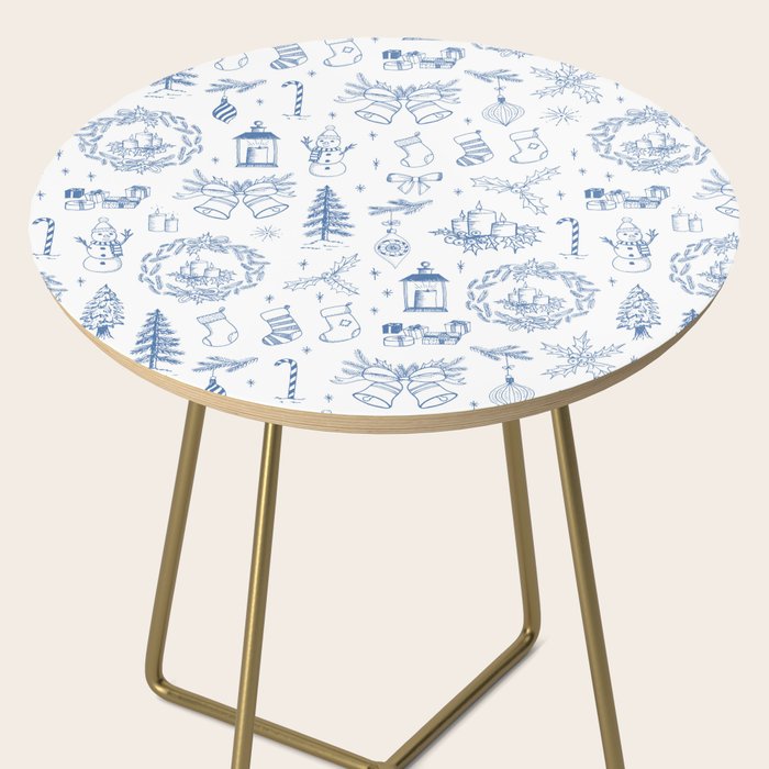 Christmas Toile // Blue & White Side Table Gallery Image 2