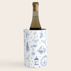 Christmas Toile // Blue & White Wine Chiller Gallery Image 1