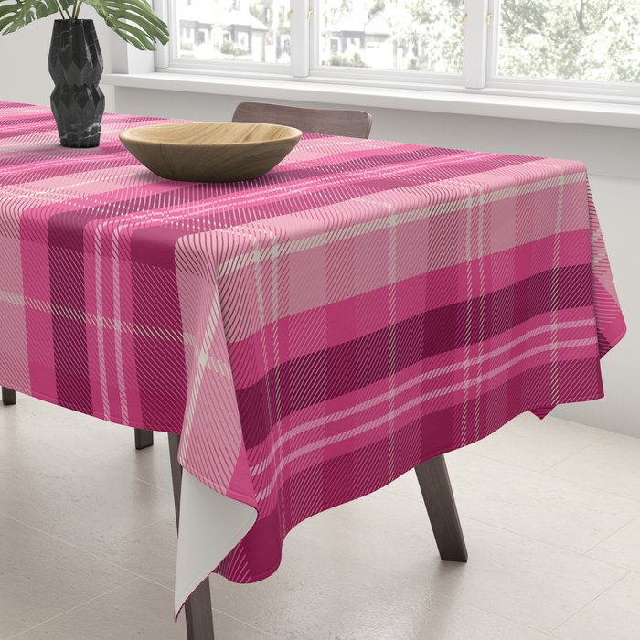 Tartan Plaid - Peppermint Pink Tablecloth Gallery Image 3