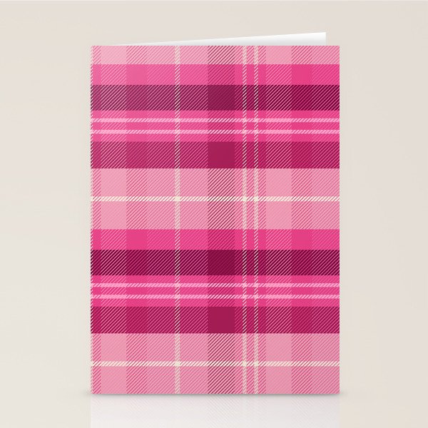 Tartan Plaid - Peppermint Pink Stationery Card Gallery Image 1