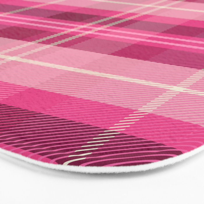 Tartan Plaid - Peppermint Pink Bath Mat Gallery Image 3