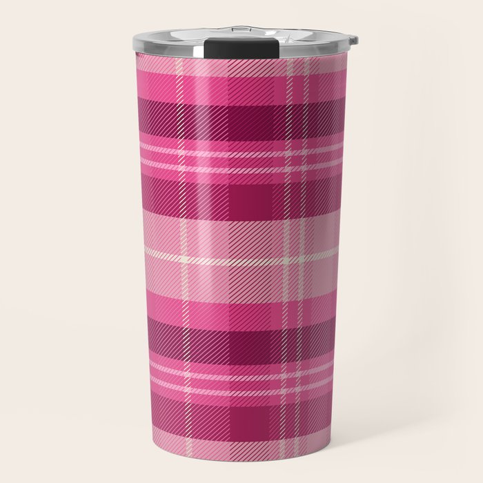 Tartan Plaid - Peppermint Pink Travel Mug Gallery Image 1
