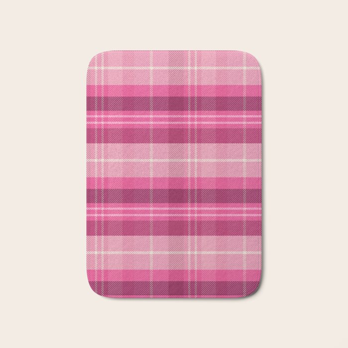 Tartan Plaid - Peppermint Pink Bath Mat Gallery Image 1