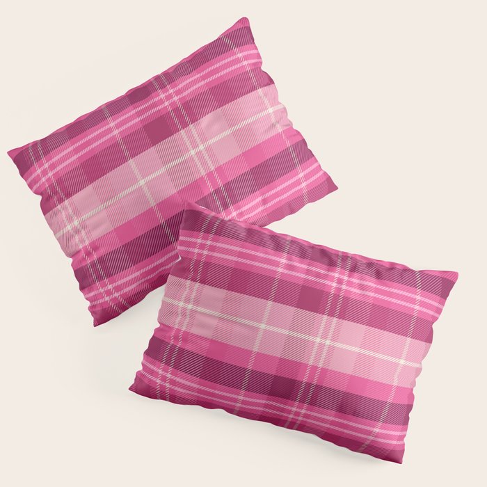 Tartan Plaid - Peppermint Pink Pillow Sham Gallery Image 1