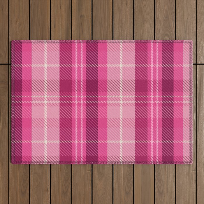 Tartan Plaid - Peppermint Pink Outdoor Rug Gallery Image 1