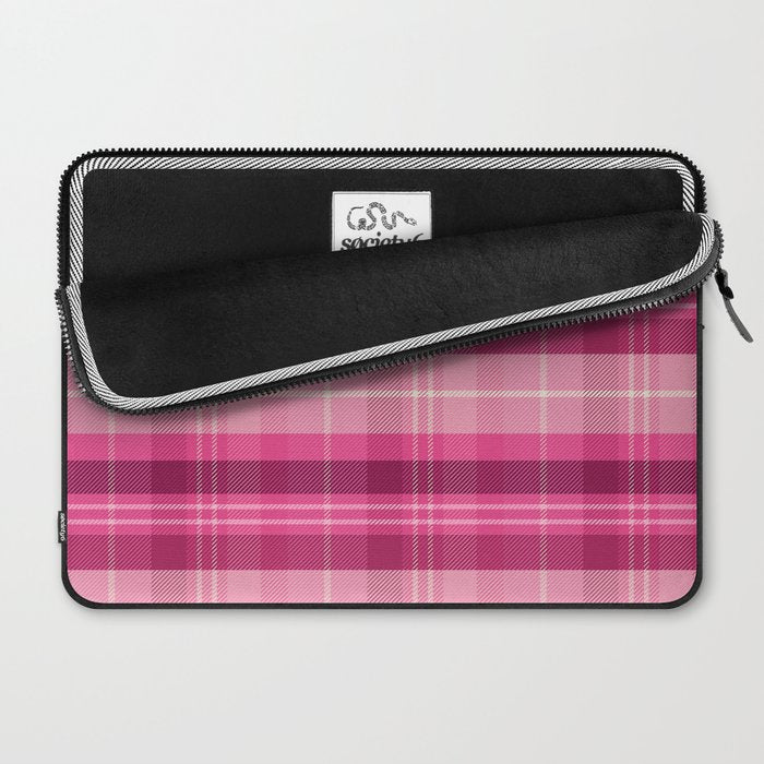 Tartan Plaid - Peppermint Pink Laptop Sleeve Gallery Image 2