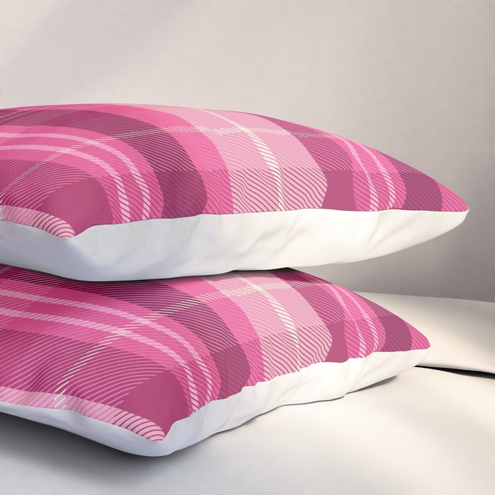 Tartan Plaid - Peppermint Pink Pillow Sham Gallery Image 3