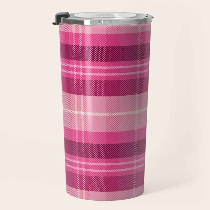 Tartan Plaid - Peppermint Pink Travel Mug Gallery Image 3