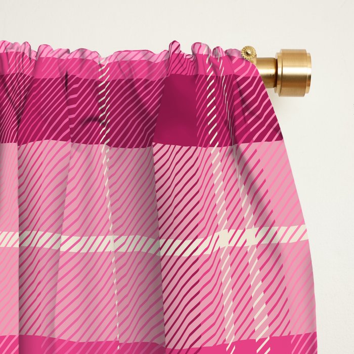 Tartan Plaid - Peppermint Pink Window Curtain Gallery Image 2