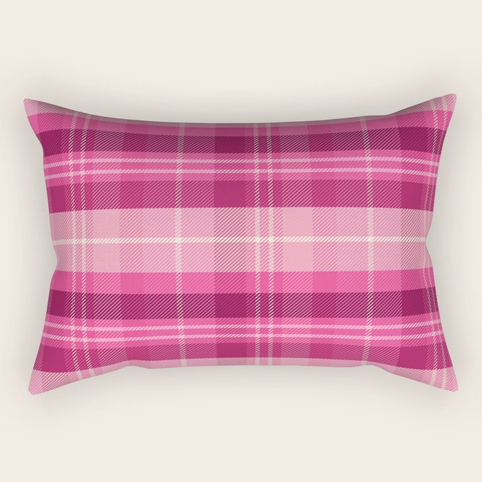Tartan Plaid - Peppermint Pink Rectangular Pillow Gallery Image 1