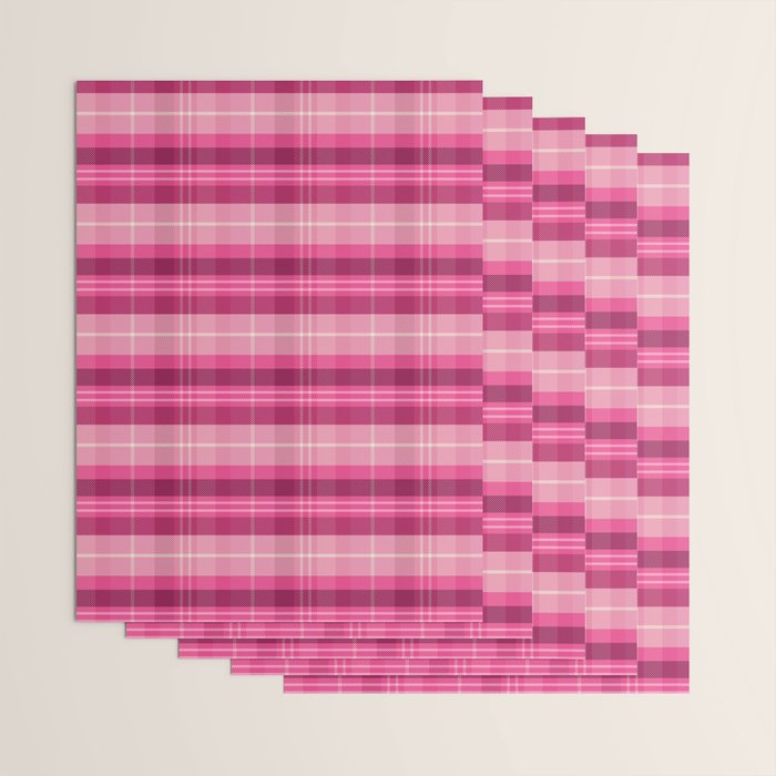Tartan Plaid - Peppermint Pink Wrapping Paper Gallery Image 3