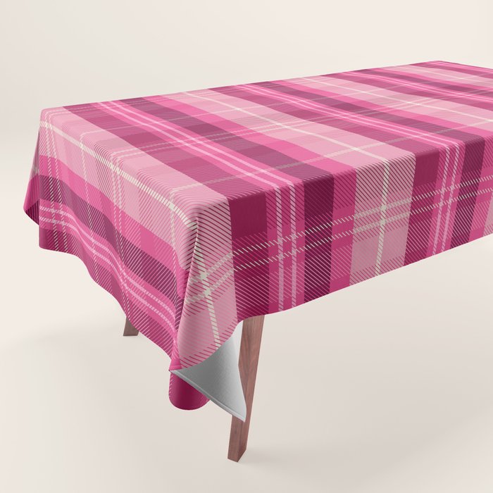 Tartan Plaid - Peppermint Pink Tablecloth Gallery Image 1
