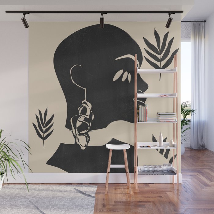 Tropical Girl /Abstract Minimal Wall Mural Gallery Image 1