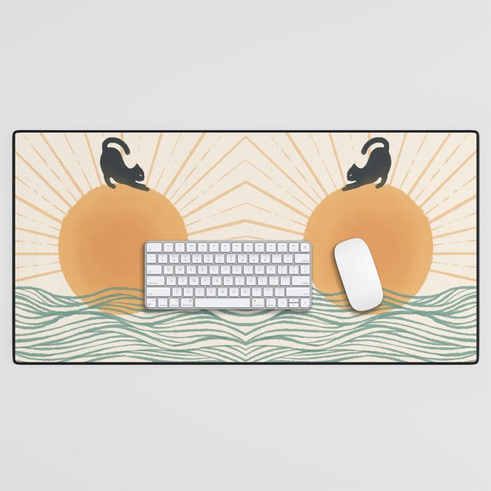Good Morning Meow 7 Sunny Day Ocean  Desk Mat Gallery Image 1