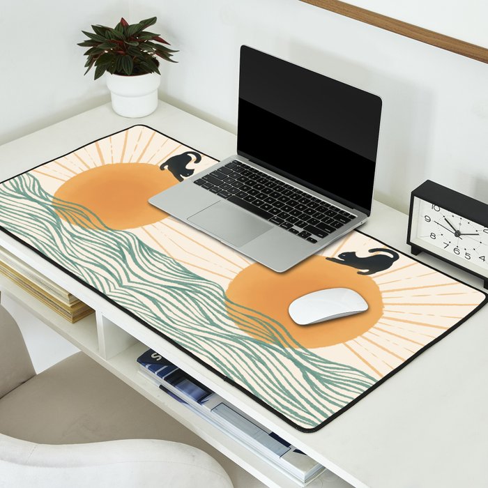 Good Morning Meow 7 Sunny Day Ocean  Desk Mat Gallery Image 2