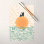 Good Morning Meow 7 Sunny Day Ocean  Wrapping Paper Gallery Image 1