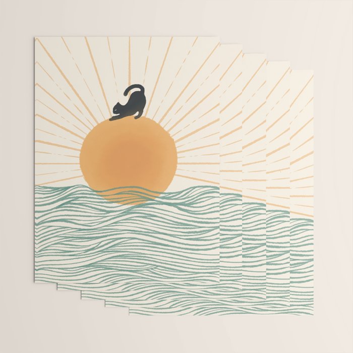 Good Morning Meow 7 Sunny Day Ocean  Wrapping Paper Gallery Image 3