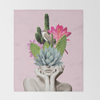 Cactus Lady Throw Blanket Gallery Image 2