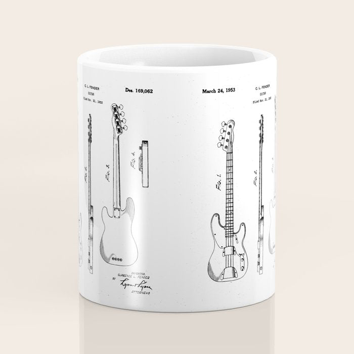 Bass Guitar Patent - Bass Guitarist Art - Antique Coffee Mug Gallery Image 4