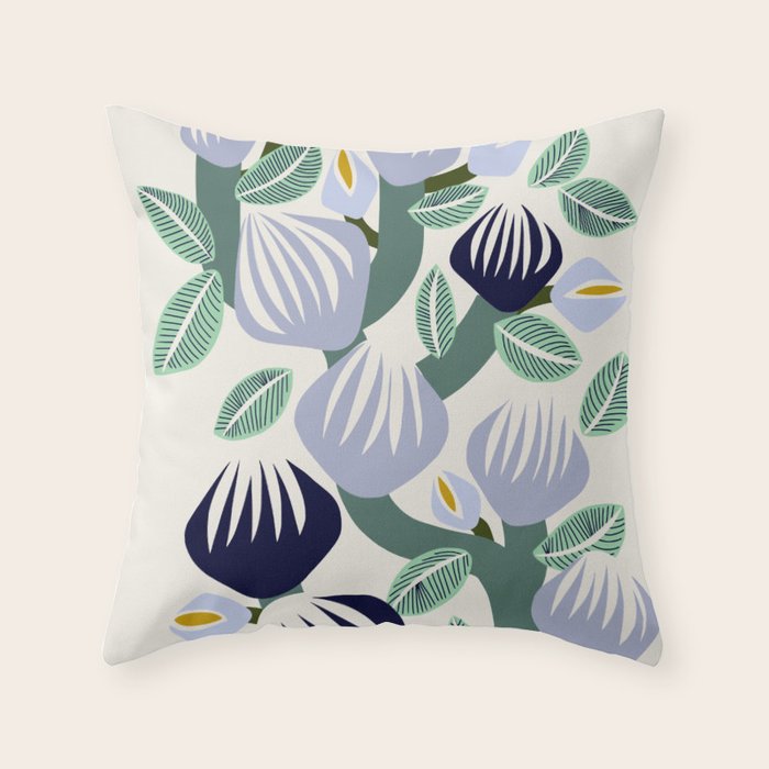 expectant iteration bold branch Throw Pillow Gallery Image 1