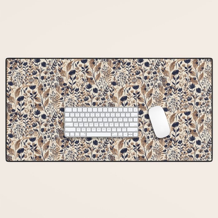 Moody Blooms Dark Neutral Desk Mat Gallery Image 1